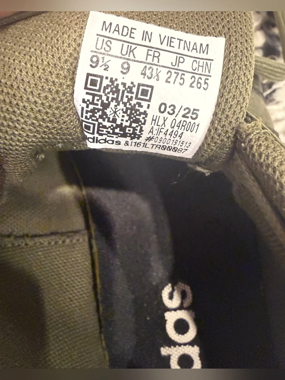 adidas Daily 4.0 Shoes Olive Strata Shadow Gum Size 9.5 Mens IF4494